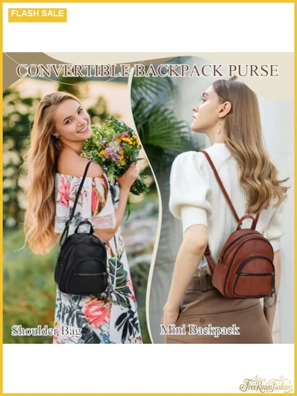 VX VONXURY Mini Backpack Purse for Women Faux Leather Convertible Sling Bag
